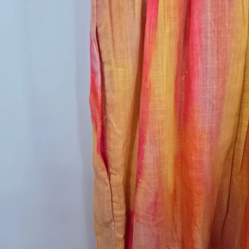 Anthropologie Watercolor Smocked Maxi Dress Peregrine Midi Boho Flutter Sleeve - Picture 7 of 12
